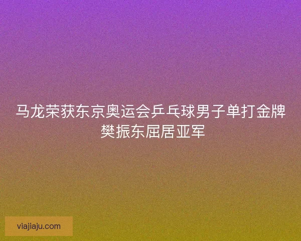 马龙荣获东京奥运会乒乓球男子单打金牌 樊振东屈居亚军